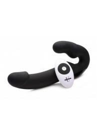 Черный безремневой страпон Urge Silicone Strap On с пультом ДУ - 24 см. - XR Brands - купить с доставкой в Сочи