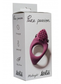 Бордовое эрекционное виброкольцо Pure Passion Midnight - Lola Games - в Сочи купить с доставкой