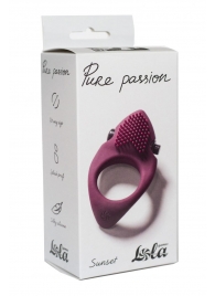 Бордовое эрекционное виброкольцо Pure Passion Sunset - Lola Games - в Сочи купить с доставкой