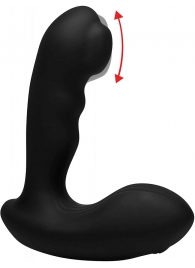 Черный стимулятор простаты Alpha-Pro 7X P-Milker Silicone Prostate Stimulator with Milking Bead - XR Brands - в Сочи купить с доставкой