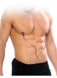 Черные электрические зажимы для сосков Shock Therapy Nipple Clamps - Pipedream - купить с доставкой в Сочи