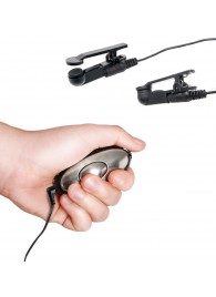 Черные электрические зажимы для сосков Shock Therapy Nipple Clamps - Pipedream - купить с доставкой в Сочи