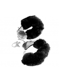 Металлические наручники Furry Love Cuffs с черным мехом - Pipedream - купить с доставкой в Сочи