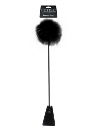Черный стек Feather Crop с пуховкой на конце - 53,3 см. - Pipedream - купить с доставкой в Сочи