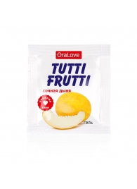 Пробник гель-смазки Tutti-frutti со вкусом сочной дыни - 4 гр. - Биоритм - купить с доставкой в Сочи