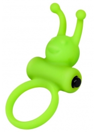 Зеленое эрекционное виброкольцо на пенис Cock Ring - A-toys - в Сочи купить с доставкой