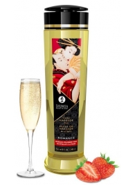 Массажное масло с ароматом клубники и шампанского Romance - 240 мл. - Shunga - купить с доставкой в Сочи