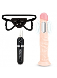 Регулируемые трусики с вибрирующей насадкой - 21 см. - Lux Fetish - купить с доставкой в Сочи