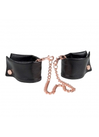 Черные мягкие наручники Entice French Cuffs с цепью - California Exotic Novelties - купить с доставкой в Сочи