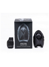 Темно-серый инновационный мужской осциллятор PULSE SOLO LUX с пультом ДУ - Hot Octopuss - в Сочи купить с доставкой