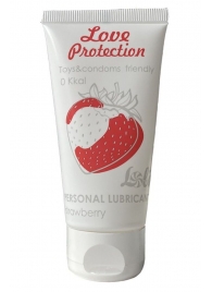 Лубрикант на водной основе с ароматом малины Love Protection Strawberry - 50 мл. - Lola Games - купить с доставкой в Сочи