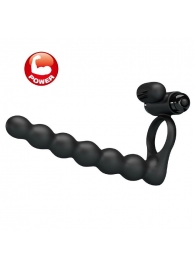 Черная насадка для двойной стимуляции Hercules Penis Sheath III - 15,3 см. - Baile - купить с доставкой в Сочи