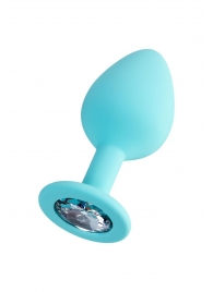 Мятная анальная втулка Brilliant с прозрачным кристаллом - 8 см. - ToyFa - купить с доставкой в Сочи