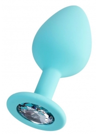 Мятная анальная втулка Brilliant с прозрачным кристаллом - 8 см. - ToyFa - купить с доставкой в Сочи