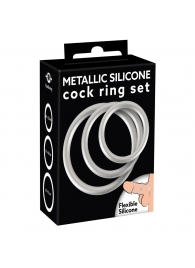 Набор из 3 эрекционных колец под металл Metallic Silicone Cock Ring Set - Orion - в Сочи купить с доставкой