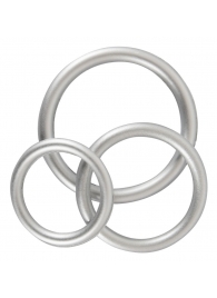 Набор из 3 эрекционных колец под металл Metallic Silicone Cock Ring Set - Orion - в Сочи купить с доставкой