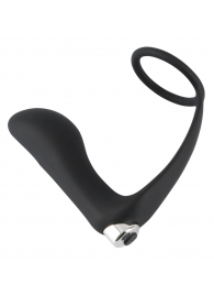 Черное эрекционное кольцо с анальной вибропробкой Vibrating Ring   Plug - Orion - в Сочи купить с доставкой