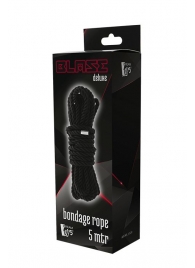 Черная веревка для шибари DELUXE BONDAGE ROPE - 5 м. - Dream Toys - купить с доставкой в Сочи