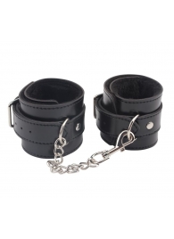 Черные оковы на ноги Obey Me Leather Ankle Cuffs - Chisa - купить с доставкой в Сочи