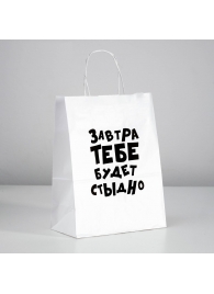 Подарочный пакет  Завтра тебе будет стыдно  - 30 х 24 см. - UPAK LAND - купить с доставкой в Сочи
