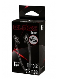 Черные зажимы на соски на цепочке BLAZE DELUXE NIPPLE CLAMPS - Dream Toys - купить с доставкой в Сочи