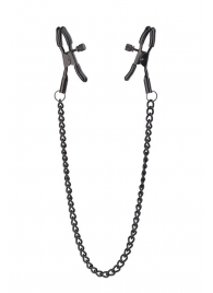 Черные зажимы на соски на цепочке BLAZE DELUXE NIPPLE CLAMPS - Dream Toys - купить с доставкой в Сочи
