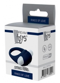 Гладкое синее эрекционное виброкольцо STIMU RING - Dream Toys - в Сочи купить с доставкой