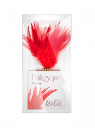 Красный перьевой тиклер Plume - 23 см. - Lola Lingerie - купить с доставкой в Сочи