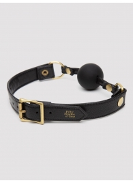 Черный кляп-шар Bound to You Faux Leather Ball Gag - Fifty Shades of Grey - купить с доставкой в Сочи