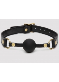 Черный кляп-шар Bound to You Faux Leather Ball Gag - Fifty Shades of Grey - купить с доставкой в Сочи