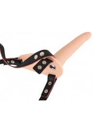 Телесный поясной страпон с вибрацией Vibrating Strap-On - 15,7 см. - Orion - купить с доставкой в Сочи