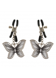 Зажимы на соски с бабочками Butterfly Nipple Clamps - Pipedream - купить с доставкой в Сочи