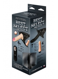Черный женский пояс BEST SELECT с 3 насадками и вибрацией - LOVETOY (А-Полимер) - купить с доставкой в Сочи