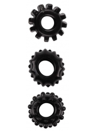 Набор из 3 черных эрекционных колец SET OF 3 COCKRINGS - Dream Toys - в Сочи купить с доставкой