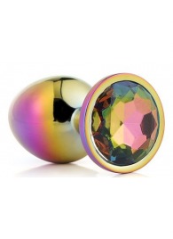 Голографическая анальная втулка с радужным кристаллом - 7,1 см. - Dream Toys - купить с доставкой в Сочи