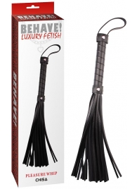 Черная многохвостая плеть Pleasure Whip - 46 см. - Chisa - купить с доставкой в Сочи