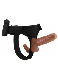Страпон с вагинальной пробкой и вибрацией Ultra Passionate Harness - 16 см. - Baile - купить с доставкой в Сочи