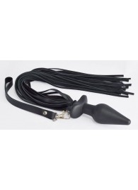 Черная анальная пробка с плетью - Sitabella - купить с доставкой в Сочи