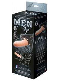 Телесный пустотелый харнесс MEN Style - 17,5 см. - LOVETOY (А-Полимер) - купить с доставкой в Сочи