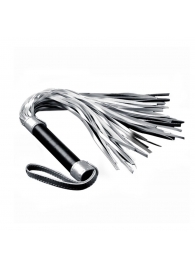 Серебристая плетка Struggle My Flogger с черной ручкой - 45 см. - Lovetoy - купить с доставкой в Сочи