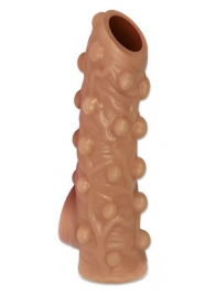 Телесная насадка с бугорками и открытой головкой Nude Sleeve M - 12 см. - KOKOS - в Сочи купить с доставкой