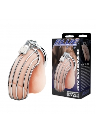 Металлическая клетка Prisoner Cock Сage с замком - BlueLine - купить с доставкой в Сочи