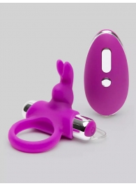 Лиловое виброкольцо с пультом ДУ Remote Control Cock Ring - Happy Rabbit - в Сочи купить с доставкой