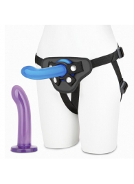 Страпон унисекс Beginners Strap-On с 2 насадками - 15 и 13 см. - Lux Fetish - купить с доставкой в Сочи