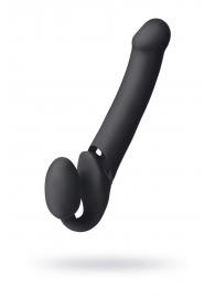 Черный безремневой вибрострапон Vibrating Bendable Strap-On L - Strap-on-me - купить с доставкой в Сочи