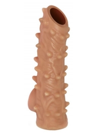 Телесная насадка с шипами и открытой головкой Nude Sleeve S - 10 см. - KOKOS - в Сочи купить с доставкой