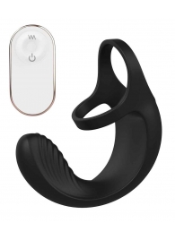 Черный анальный стимулятор с эрекционными кольцами Remote Couple Teaser - Dream Toys - в Сочи купить с доставкой