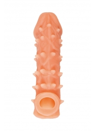 Телесная закрытая насадка с пупырышками Cock Sleeve Size L - 17,6 см. - KOKOS - в Сочи купить с доставкой