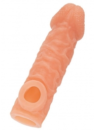 Телесная закрытая насадка с шершавой головкой Cock Sleeve Size M - 15,6 см. - KOKOS - в Сочи купить с доставкой