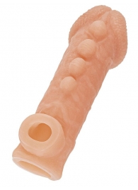 Телесная закрытая насадка с шишечками Cock Sleeve Size L - 17,6 см. - KOKOS - в Сочи купить с доставкой
